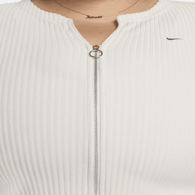 Cárdigan slim de cierre completo para mujer (talla grande) Nike Sportswear Chill Rib