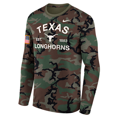Texas 2025 Military Appreciation Legend Men's Nike Dri-FIT College Long-Sleeve T-Shirt