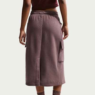 Falda midi cargo para mujer Nike Sportswear Phoenix Fleece