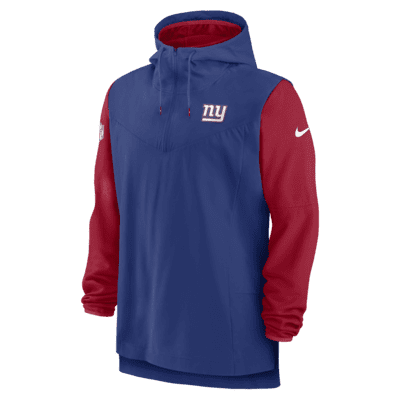 Men's Nike Royal/Red New York Giants Sideline Player Quarter-Zip Hoodie Size: Small