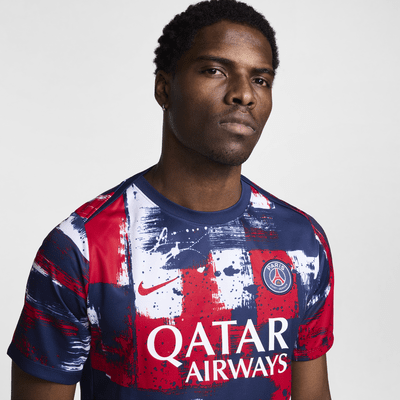 Playera de manga corta de fútbol Nike Dri-FIT para antes del partido para hombre Paris Saint-Germain Academy Pro Home