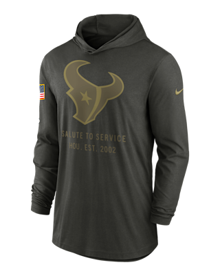 Мужские  Houston Texans Salute to Service Sideline Men’s Nike Dri-FIT NFL Long-Sleeve Hooded Top