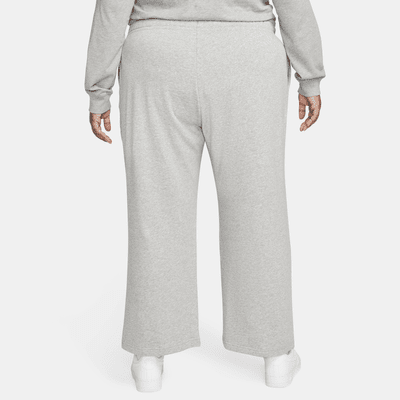 Pants de entrenamiento de tiro medio de pierna ancha para mujer (talla grande) Nike Sportswear Club Fleece