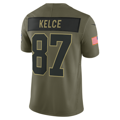 Travis Kelce Kansas City Chiefs Salute to Service Men's Nike Dri-FIT NFL Limited Jersey