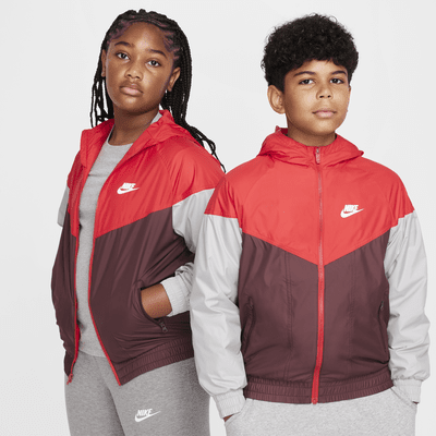 Chamarra Repel con gorro para niños talla grande (talla amplia) Nike Sportswear Windrunner