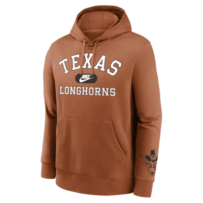 Sudadera con gorro sin cierre universitaria Nike para hombre Texas Longhorns Legacy Club Foundational