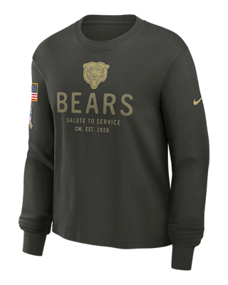 Женская футболка Chicago Bears Salute to Service Sideline Nike Dri-FIT NFL Long-Sleeve