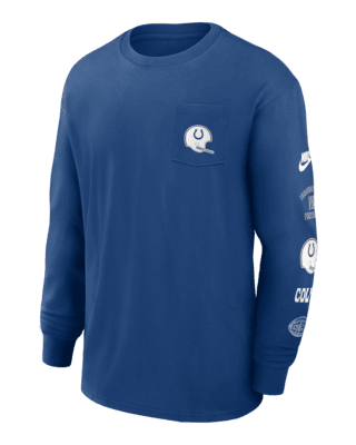 Мужская футболка Indianapolis Colts Rewind Max90 Pocket Nike NFL Long-Sleeve