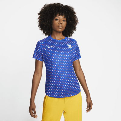 Camiseta de fútbol Nike para antes del partido para mujer de Francia