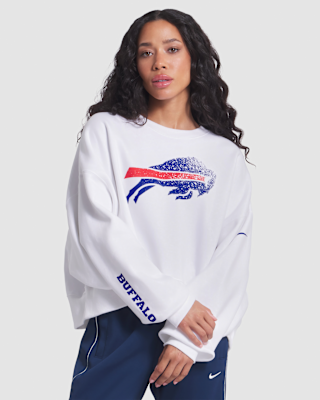 Женские  Buffalo Bills Rivalries Collection Oversized Nike NFL Pullover Crew