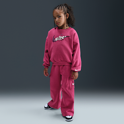 Nike Essentials Little Kids' Graphic Crew and Cargo Pants Set