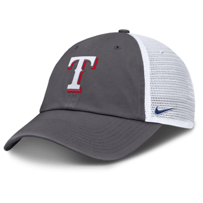 Gorra de rejilla Nike de la MLB ajustable para hombre Texas Rangers Club