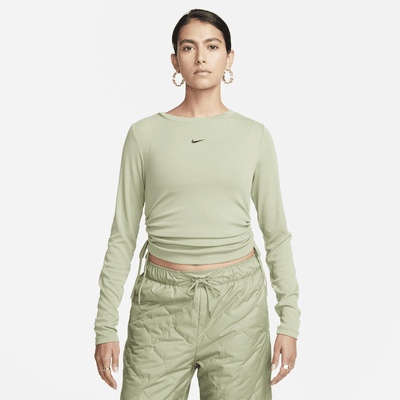 Top cropped de manga larga de tela de canalé mod para mujer Nike Sportswear Essential