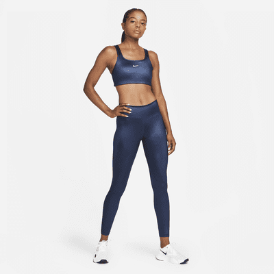 Nike Swoosh Women's Medium-Support 1-Piece Pad Shine Sports Bra. Nike.com