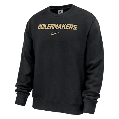 Purdue Boilermakers Club Fleece Men's Nike NCAA Pullover Crew-Neck Sweatshirt