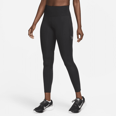 Leggings con gráfico de 7/8 de tiro medio con bolsillos para mujer Nike Fast