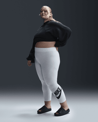 Женские тайтсы Nike Sportswear Classics High-Waisted Graphic Leggings (Plus Size)