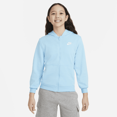 Nike Club Fleece Big Kids' French Terry Full-Zip Hoodie