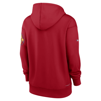 Sudadera con gorro sin cierre Nike Dri-FIT de la MLB para mujer St. Louis Cardinals Authentic Collection City Connect Practice