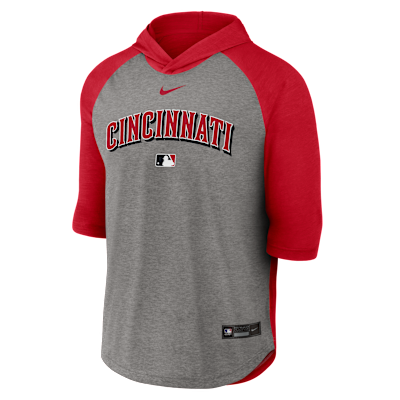Cincinnati Reds Authentic Collection Flux Men's Nike Dri-FIT MLB 3/4-Sleeve Hooded T-Shirt