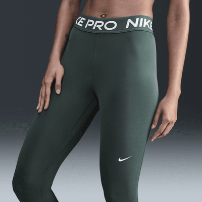 Nike Pro Women's Mid-Rise Crop Mesh Panel Leggings