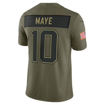 Jersey Nike Dri-FIT de la NFL Limited para hombre Drake Maye New England Patriots Salute to Service