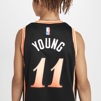 Trae Young Atlanta Hawks City Edition Nike Swingman NBA-jersey met Dri-FIT voor kids