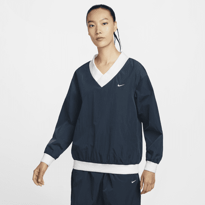 เสื้อ UV คอวีแบบทอแขนยาวทรงหลวมผู้หญิง Nike Sportswear Essential