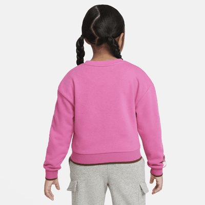 Sudadera de cuello redondo para niños de preescolar Nike Sweet Swoosh