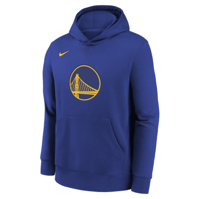 Sudadera con gorro sin cierre Nike de la NBA para niños talla grande Golden State Warriors Club