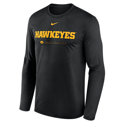 Iowa Courtside Basketball Shootaround Legend Men's Nike Dri-FIT College Long-Sleeve T-Shirt