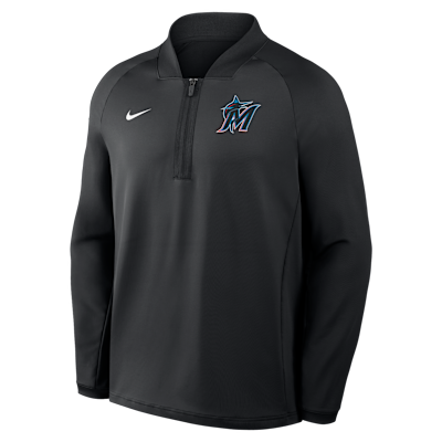 Miami Marlins Authentic Collection Men's Nike Dri-FIT MLB 1/2-Zip Long-Sleeve Top