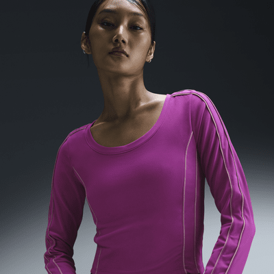 Nike One Fitted Women's Dri-FIT Long-Sleeve Cropped Top