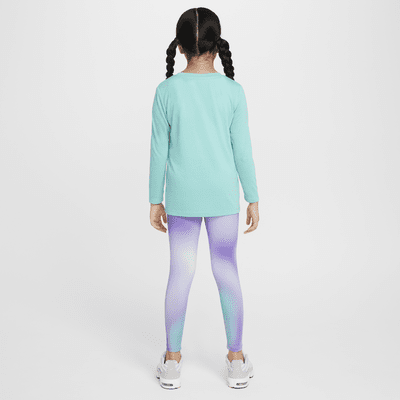 Conjunto de playera de manga larga y leggings para niños talla pequeña Nike Dri-FIT