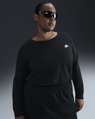 Женская футболка Nike Sportswear Club Long-Sleeve (Plus Size)