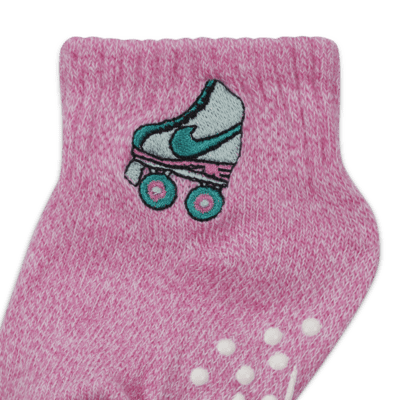 Nike "N is for Nike" Gripper Ankle Socks (3 Pairs) Baby Gripper Socks