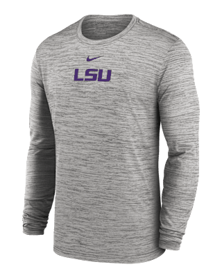 Мужская футболка LSU Sideline Velocity Nike Dri-FIT College Long-Sleeve