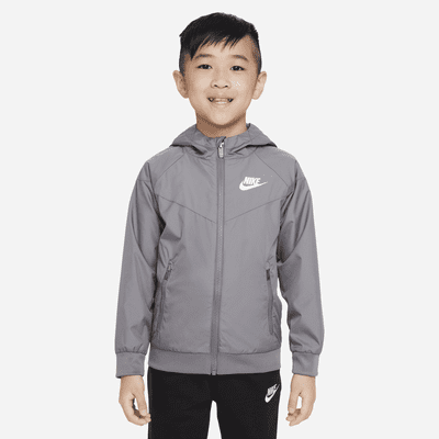 Chamarra con cierre completo para niños talla pequeña Nike Sportswear Windrunner