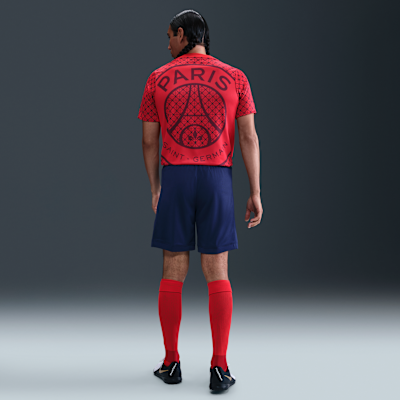 Paris Saint-Germain Academy Pro Deplasman Nike Dri-FIT Maç Öncesi Kısa Kollu Erkek Futbol Üstü