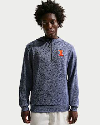 Мужское худи Illinois Fighting Illini Nike NCAA Basketball Coaches' Pullover Hoodie для баскетбола