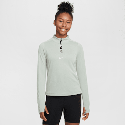 Nike Pro Girls' Dri-FIT Long-Sleeve 1/2-Zip Top