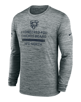 Мужская футболка Chicago Bears Sideline Team Issue Velocity Nike Dri-FIT NFL Long-Sleeve
