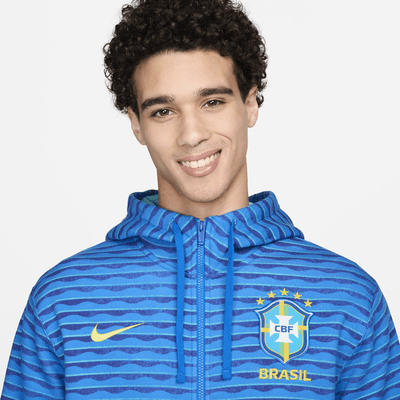 Sudadera con gorro de fútbol Nike de cierre completo para hombre Brazil Club Fleece