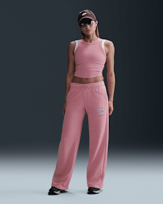Женские  Nike Sportswear Club Fleece Mid-Rise Wide-Leg Graphic Pants