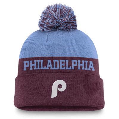 Philadelphia Phillies Rewind Peak Men's Nike MLB Cuffed Pom Beanie