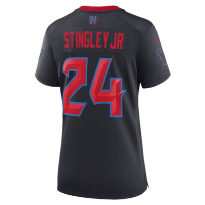 Jersey de fútbol americano Nike de la NFL Game para mujer Derek Stingley Jr. Houston Texans