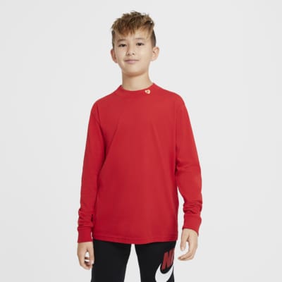 red and white nike long sleeve shirt