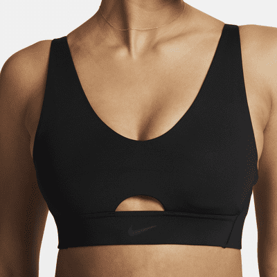 Bra deportivo con almohadilla de media sujeción para mujer Nike Indy Plunge Cutout