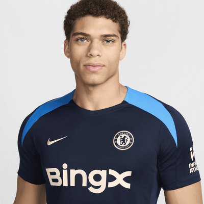 Męska dzianinowa koszulka piłkarska z krótkim rękawem Nike Dri-FIT Chelsea F.C. Strike