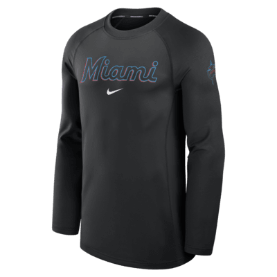 Playera de manga larga Nike Dri-FIT de la MLB para hombre Miami Marlins Authentic Collection Game Time